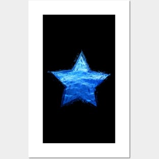 Watercolor Star Shape filled with Ocean waves Design christmas, birthday, anniversary gift Posters and Art